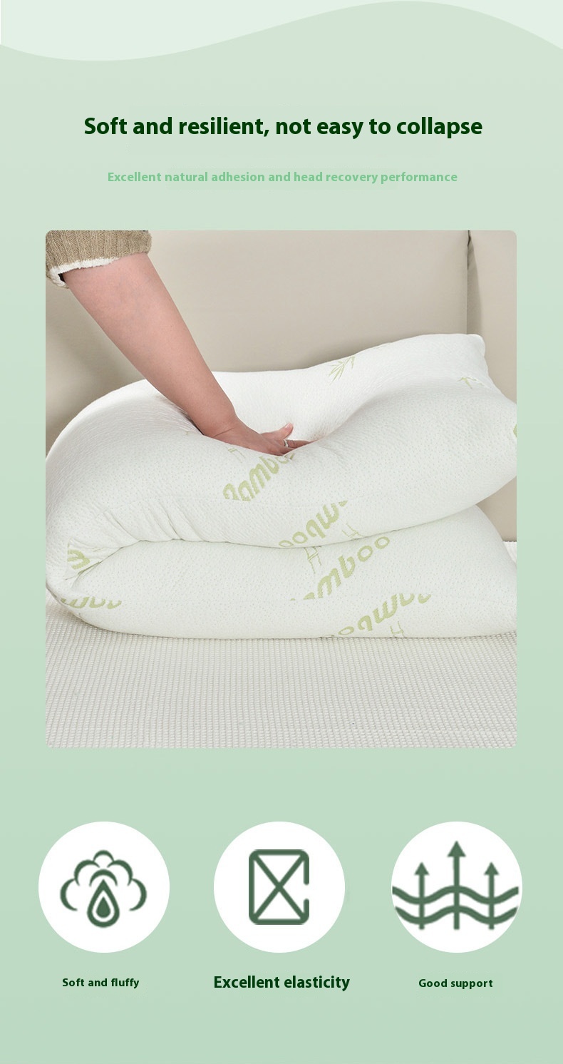 Title 6, Double Equal Length Pillow Bamboo Fiber Latex C...