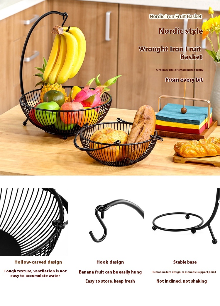 Title 4, Nordic Portable Fruit Basket Double-layer Snack...