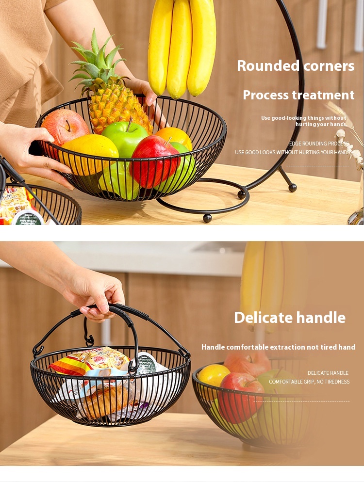 Title 5, Nordic Portable Fruit Basket Double-layer Snack...