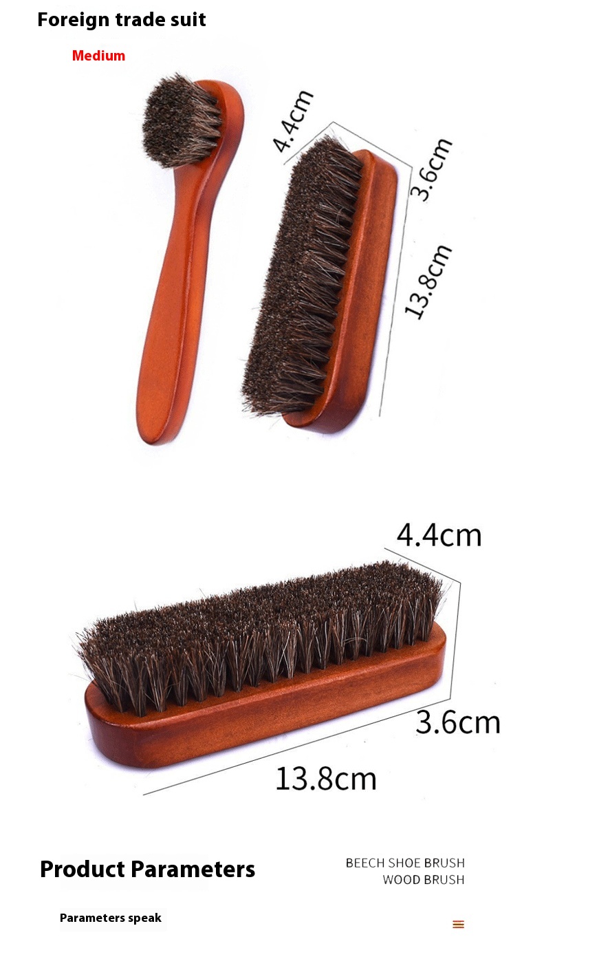 Title 1, Suit Wooden Horse Hair Brush Suitable For Leath...