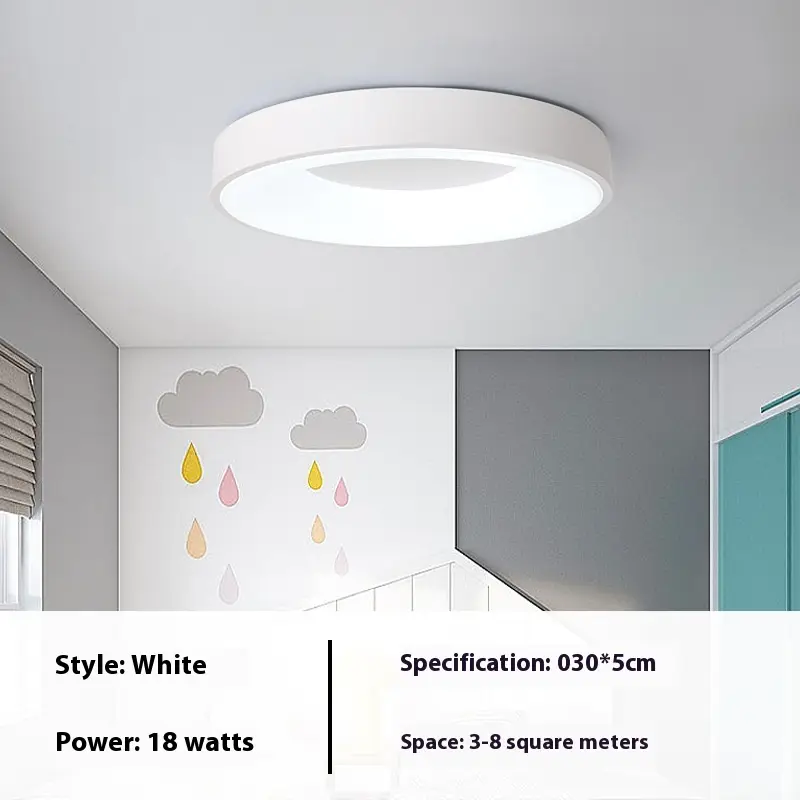 Modern Household Minimalist LED Eye Protection No Strobe Ceiling Light Bedroom Light Room Round Macaron Balcony