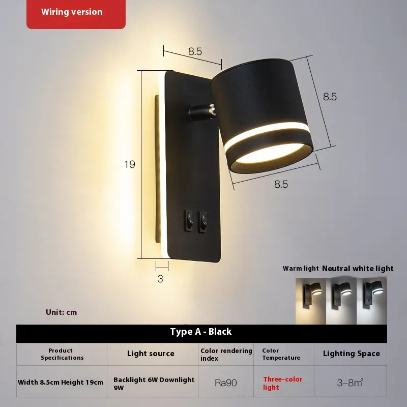 Hotel Bedroom Bedside Nordic Modern Minimalist LED