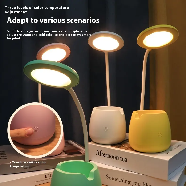 Led Pen Container Table Lamp Eye Protection Learning Dedicated