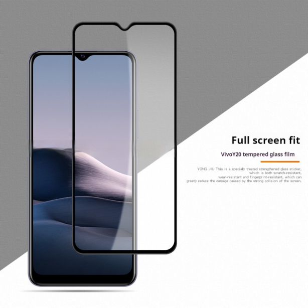 vivo Y20-ի ամբողջական էկրանը ծածկող կոփված ապակու պաշտպանիչ թաղանթ՝ փաթեթավորմամբ