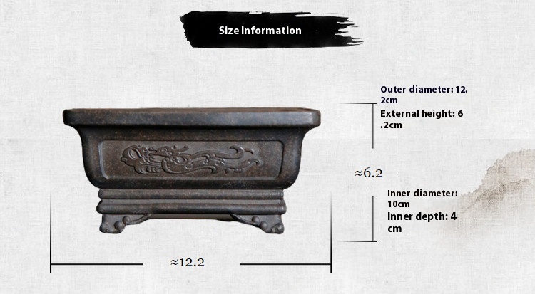 Title 4, Paarse zandbloem keramische bonsai pot Calamus....