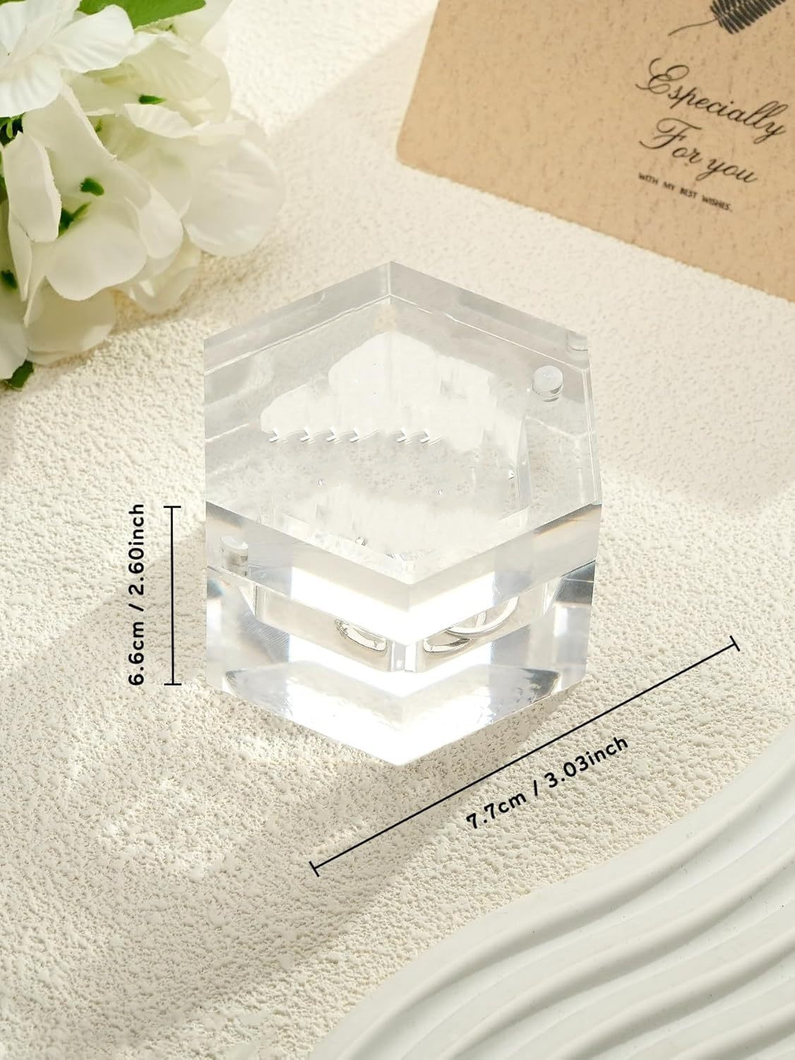 Title 3, Acrylic Ring Box Creative Hexagon Transparent