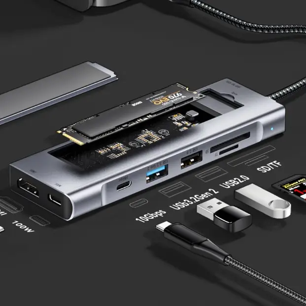 6in1 Typec Docking Station Usb Hub Expansion Interface 8in1