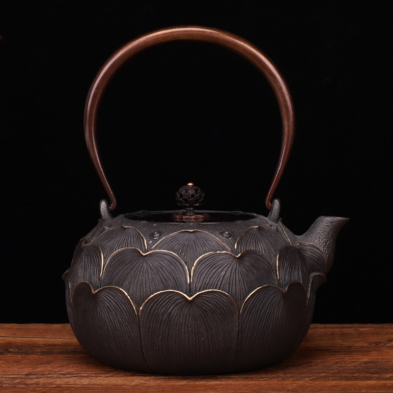 Title 4, Pot Original Iron Uncoated Gilding Tea Set Copp...