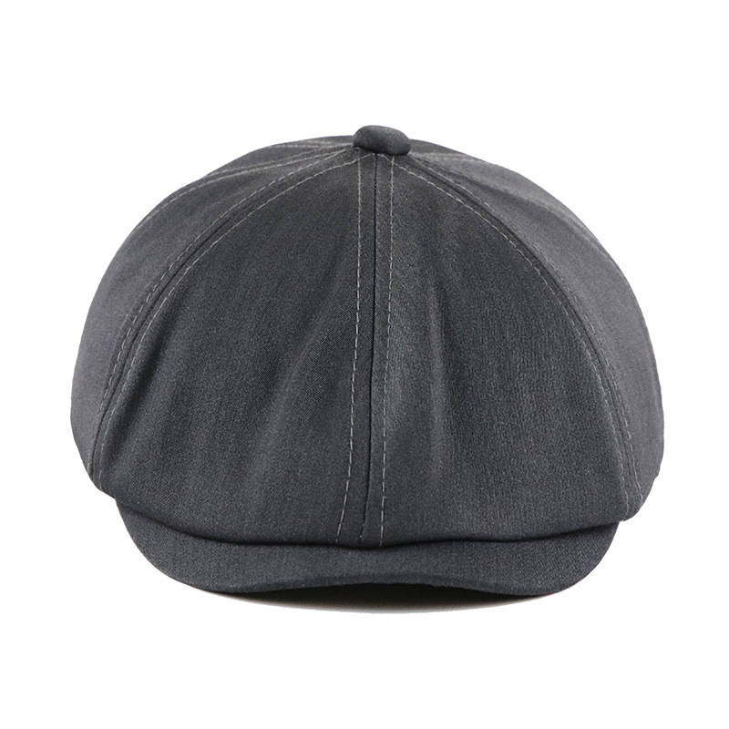 Title 2, Solid Color Retro Beret for Men and Women Sprin...