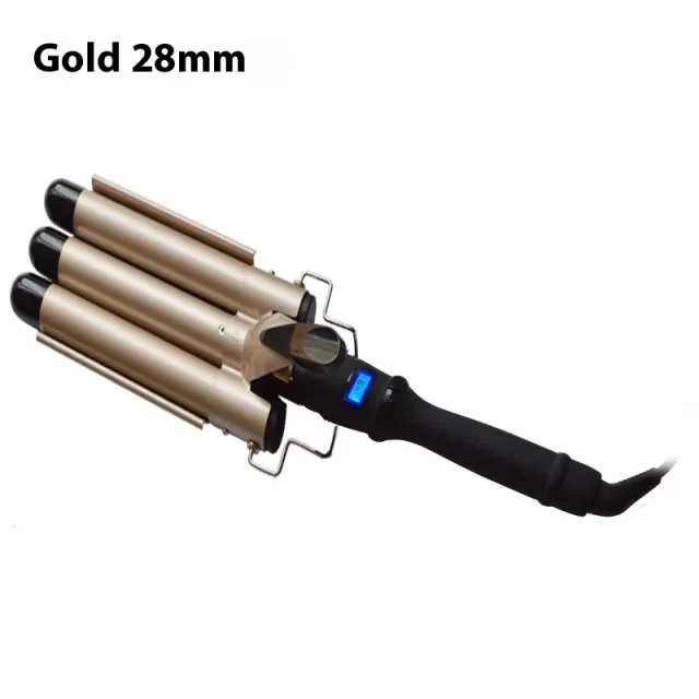 LCD Temperature Control Hair Curler Tuhao Gold 28Mm - Shop at LoveMi