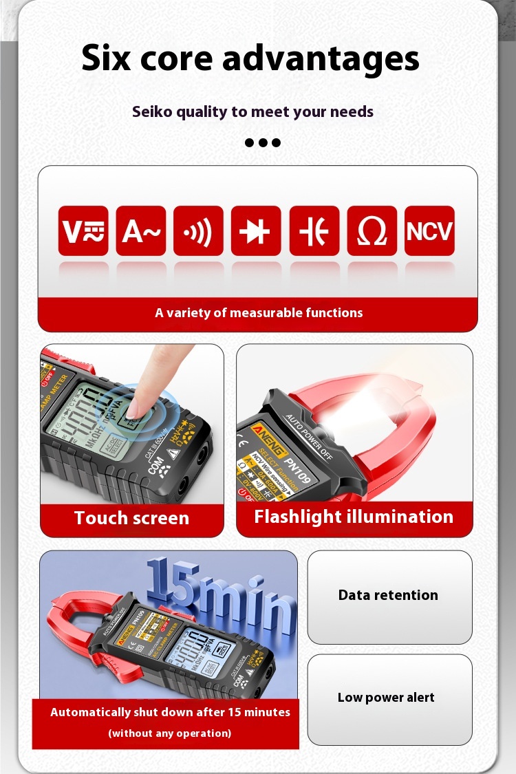 Title 2, Clamp Voltmeter Digital Multimeter Electrician ...