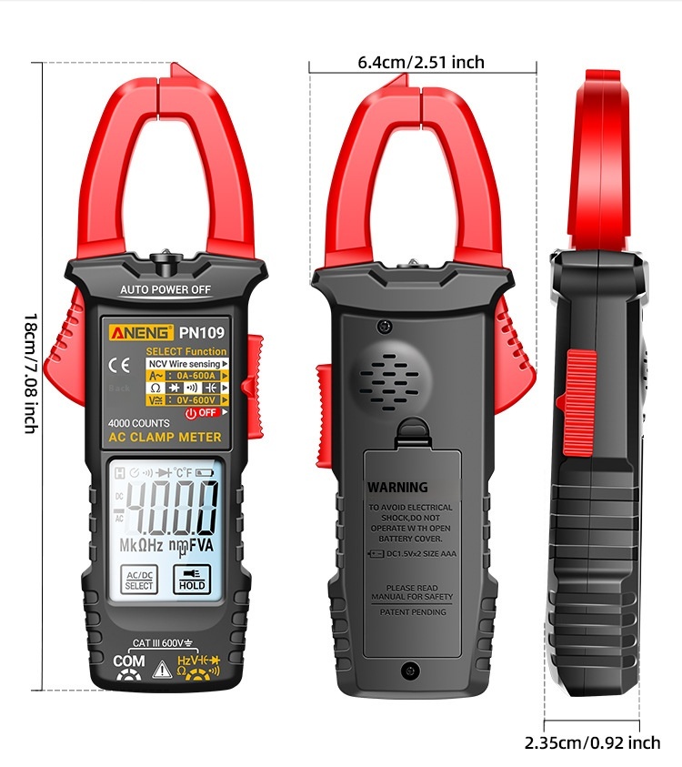 Title 3, Clamp Voltmeter Digital Multimeter Electrician ...