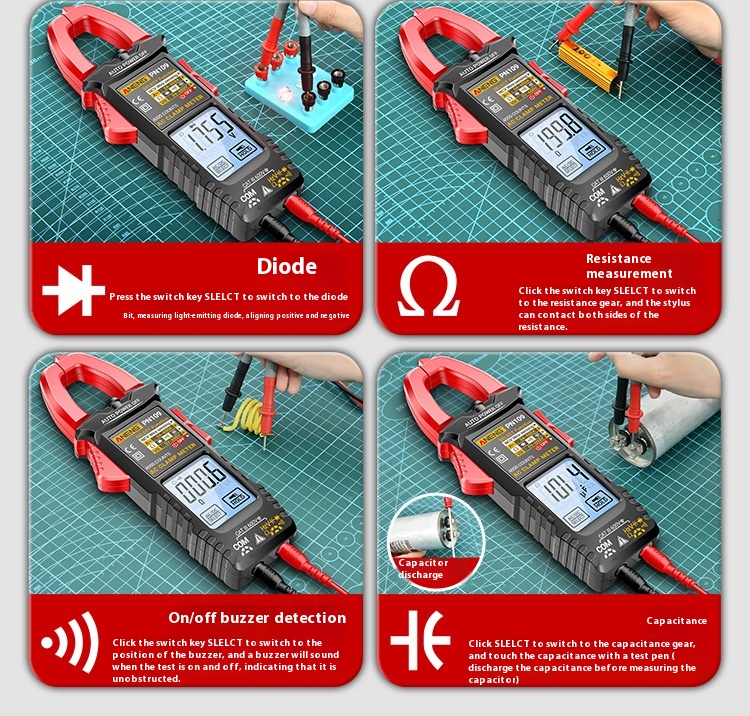 Title 6, Clamp Voltmeter Digital Multimeter Electrician ...