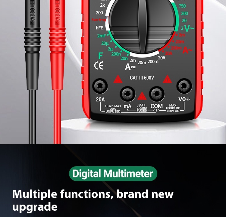 Title 1, DT9205A Digital Multimeter Red