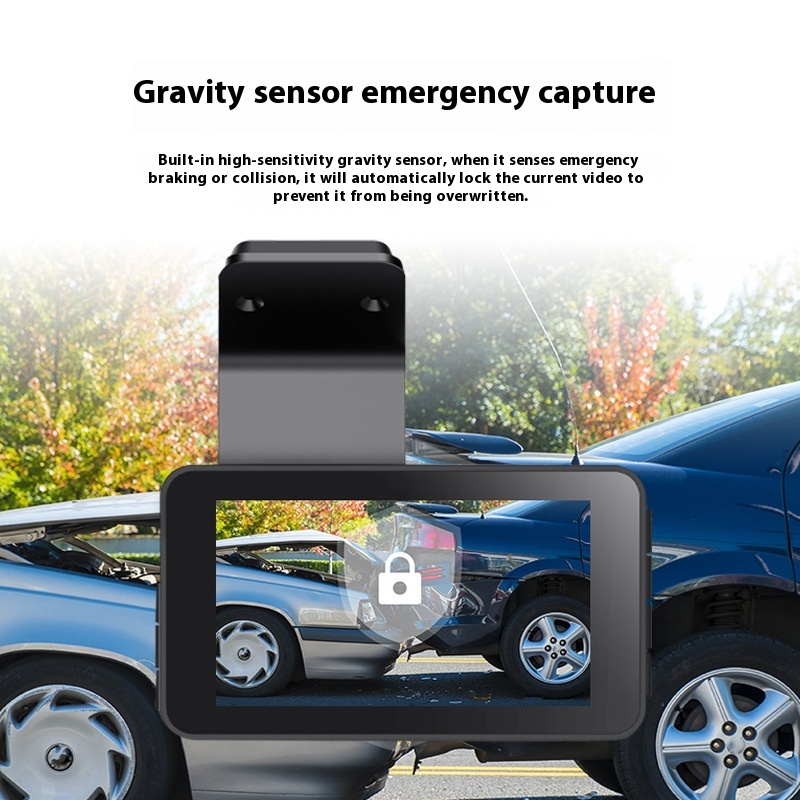 Driving Recorder HD Night Vision Dual Lens Hidden 4-inch