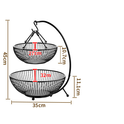 Title 1, Nordic Portable Fruit Basket Double-layer Snack...