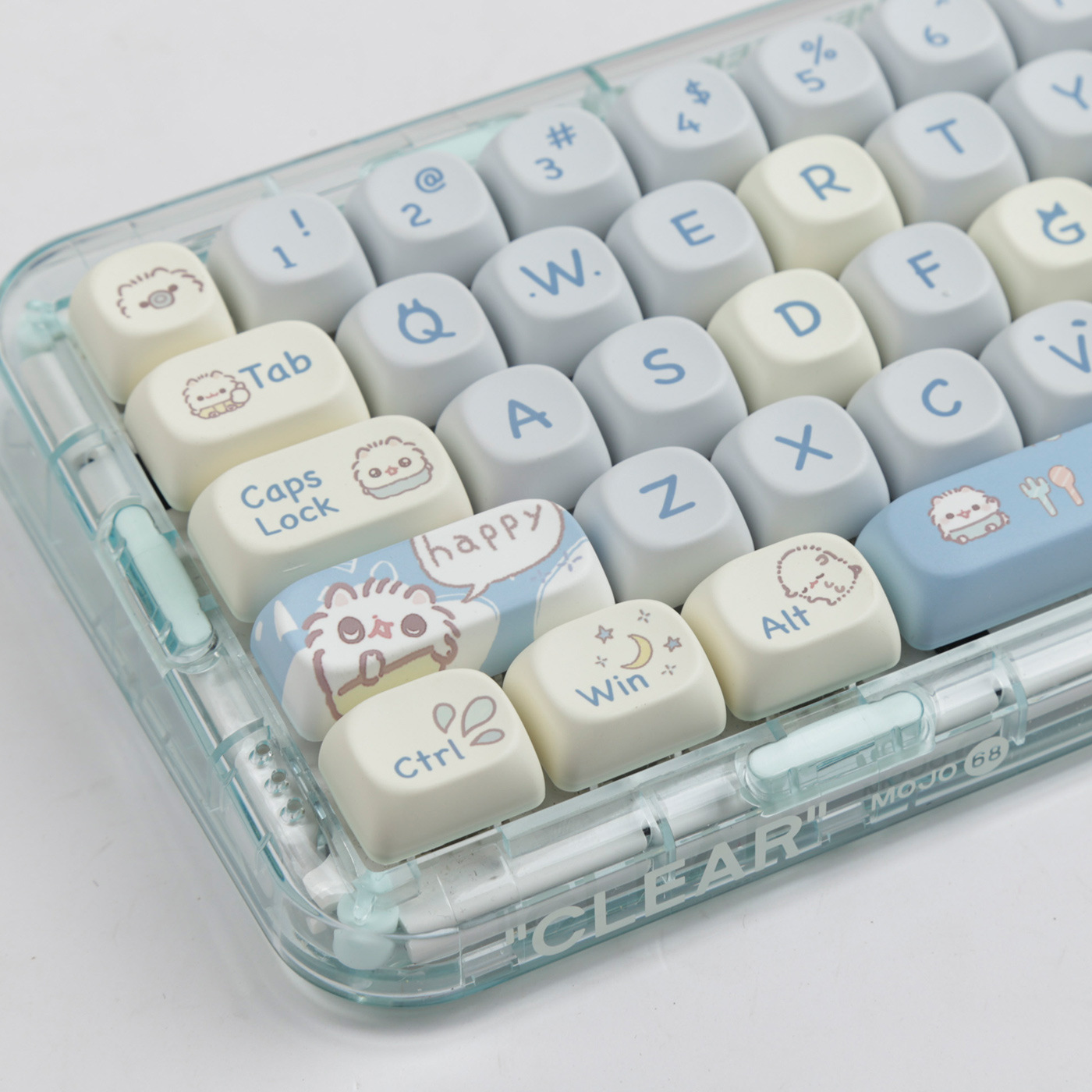 Title 18, Ice Cream Teddy Bear Keycap Blue Cute Cartoon