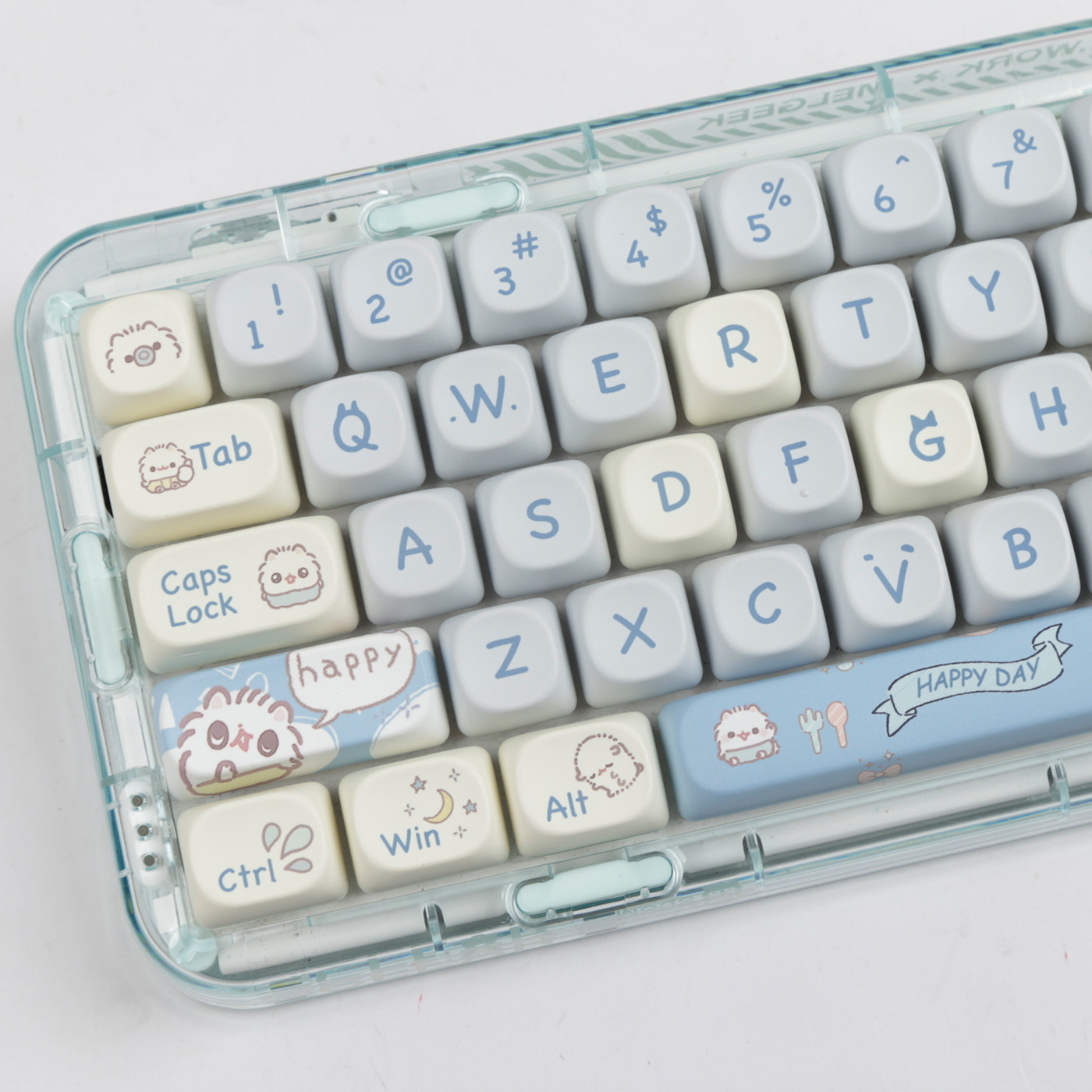 Title 16, Ice Cream Teddy Bear Keycap Blue Cute Cartoon