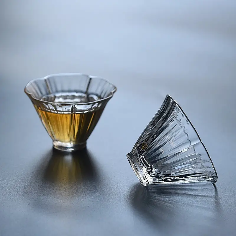 Kung Fu Tea Set Transparent Hibiscus Petal Cups