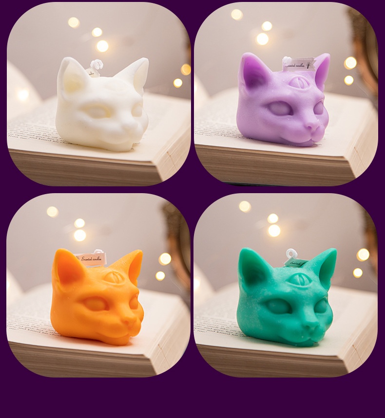 Title 3, Halloween Three-eye Cat Head Aromatherapy Candle