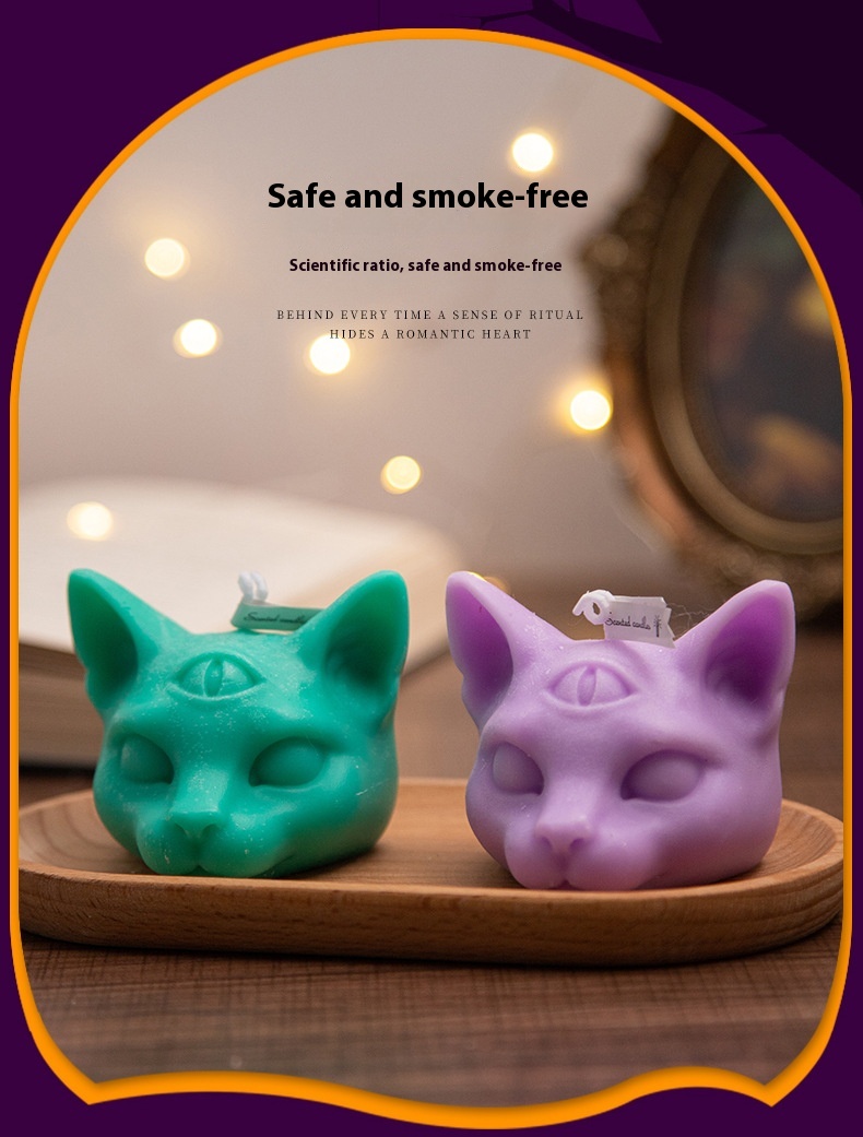 Title 8, Halloween Three-eye Cat Head Aromatherapy Candle