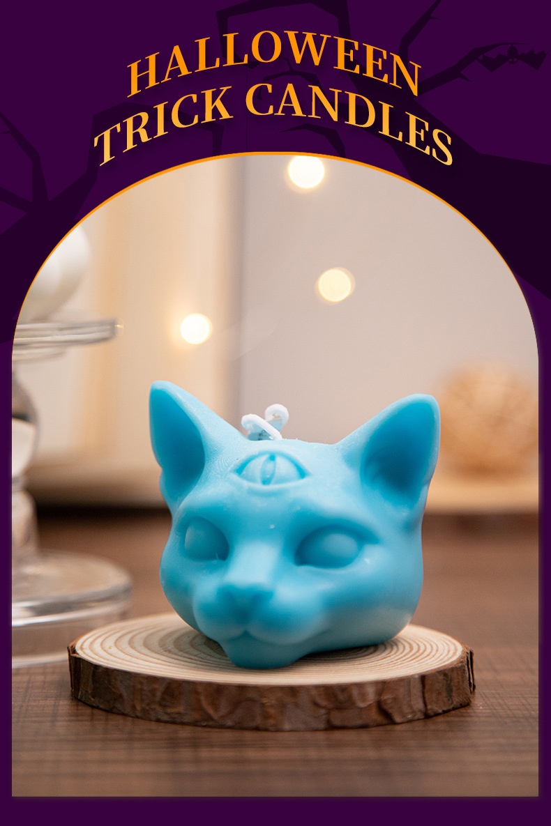 Title 5, Halloween Three-eye Cat Head Aromatherapy Candle