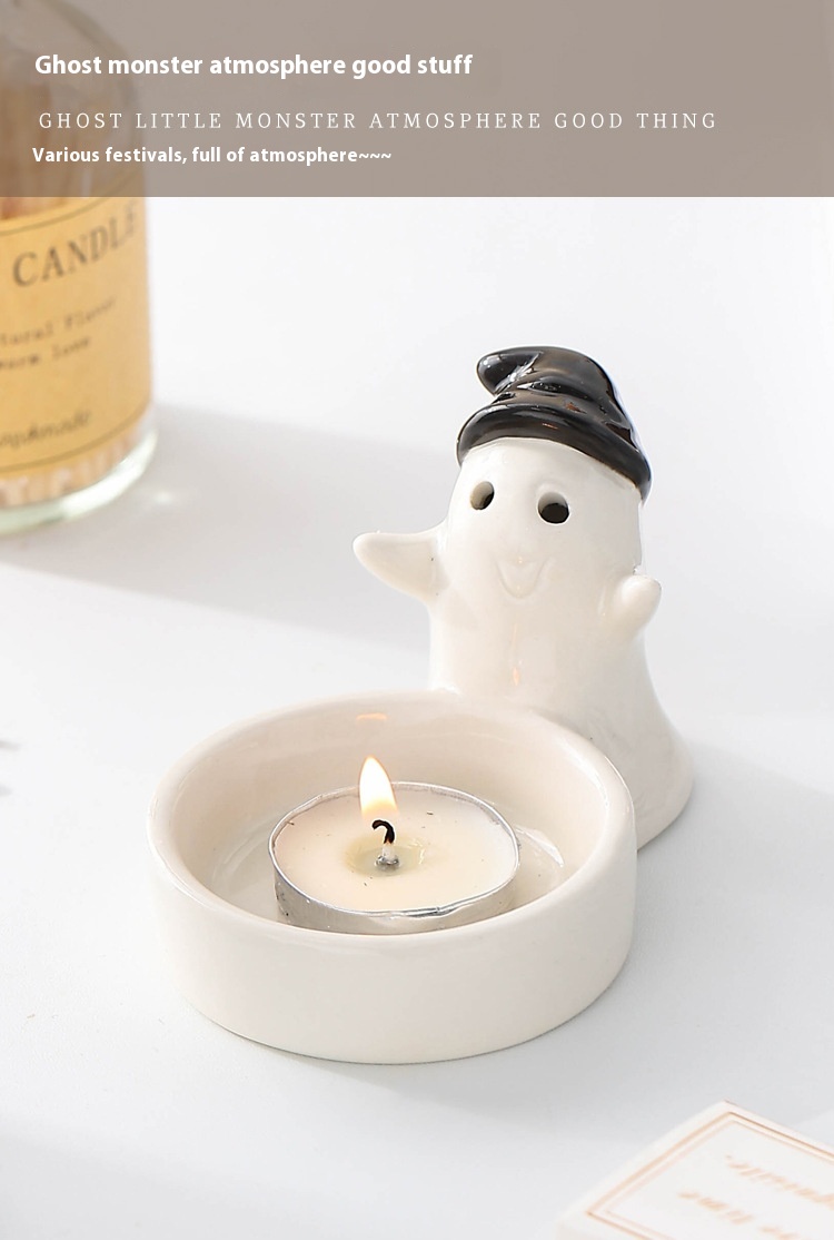 Title 2, Ceramic Couple Ghost Candlestick Funny Ornaments