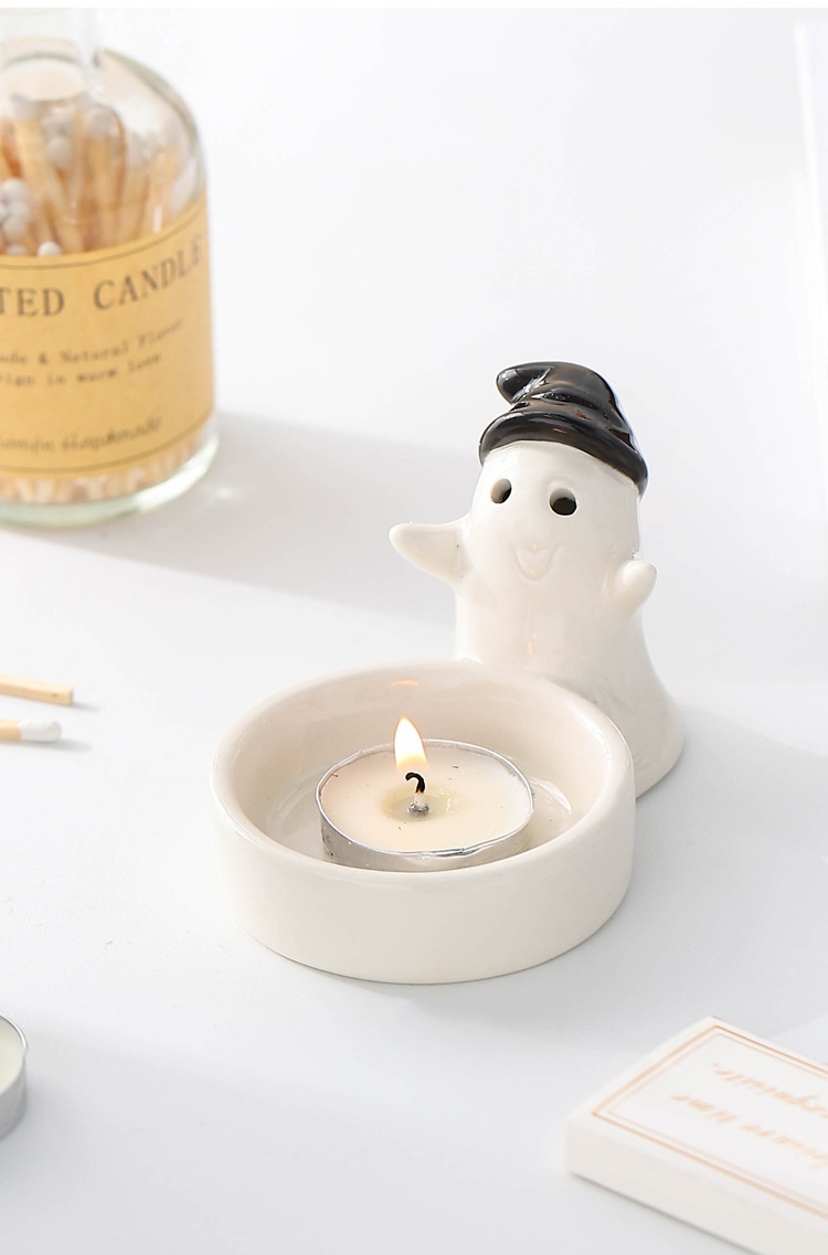 Title 12, Ceramic Couple Ghost Candlestick Funny Ornaments