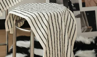Cotton Fashion Striped Combed Cotton Towel Black And White Stripes - Shop at LoveMi
