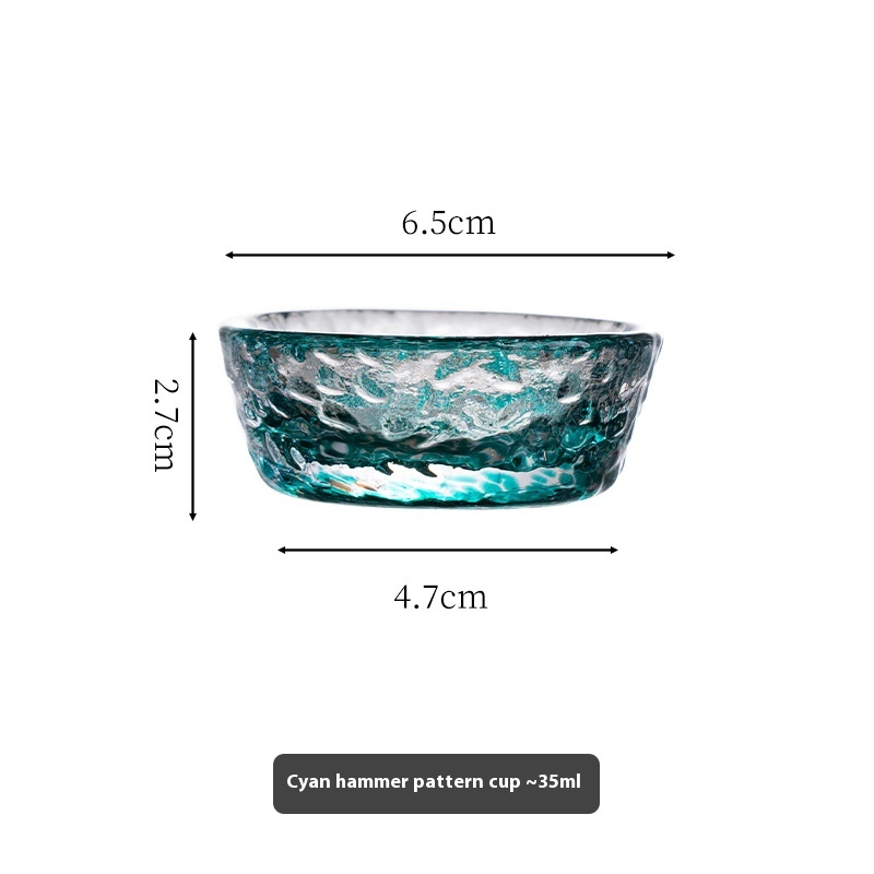 Cyan Hammered Pattern Cup