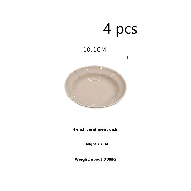 4in Plate Milk Tea Color 4 PCs