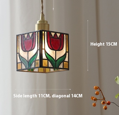 Title 1, Retro Stained Glass Chandelier Bedside Lamp Res...