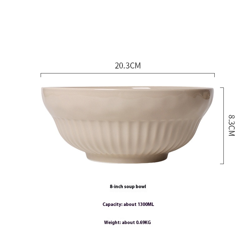 8in Soup Bowl Milk Tea Color