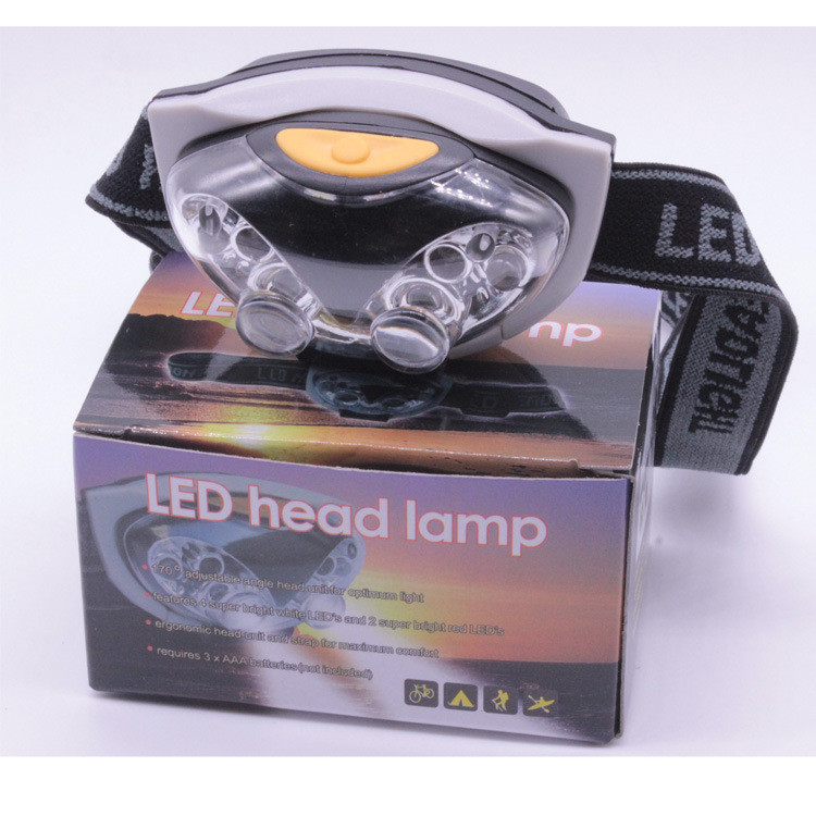 Owl Headlight 4 White Light 2 Red Light 6LED Camping Fishing Head Outdoor