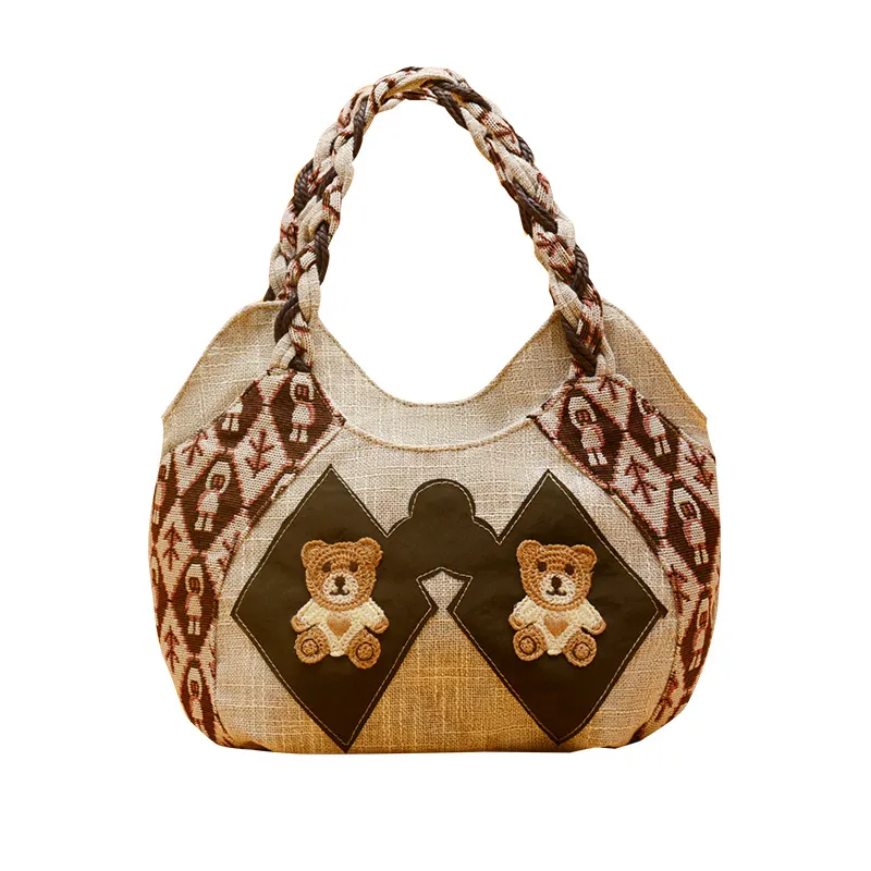 Vintage Artistic Casual Small Bag Handbag - Brown