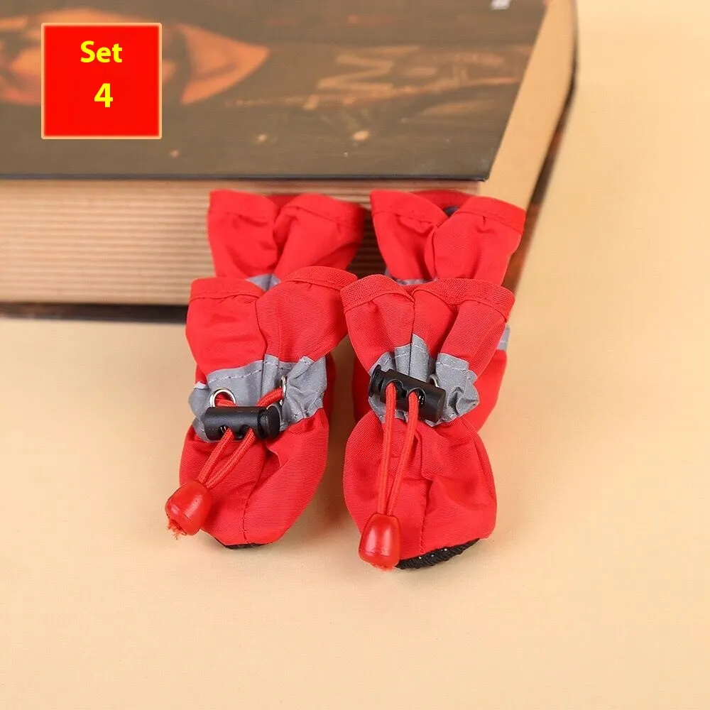 Pet Dog Four Seasons Breathable Soft Bottom Dog Shoes - Red