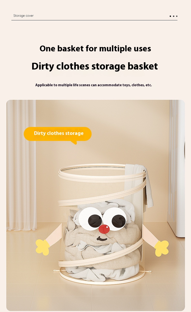 Title 1, Foldable Dirty Toy Clothes With Lid Storage Basket