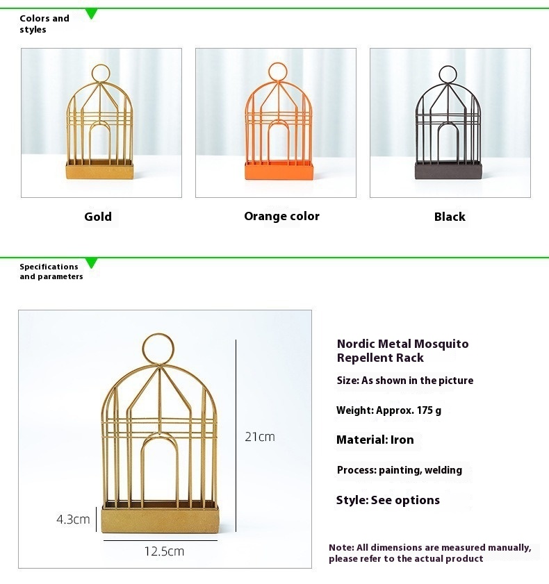 Title 2, Nordic Bird Cage Mosquito Incense Holder Househ...