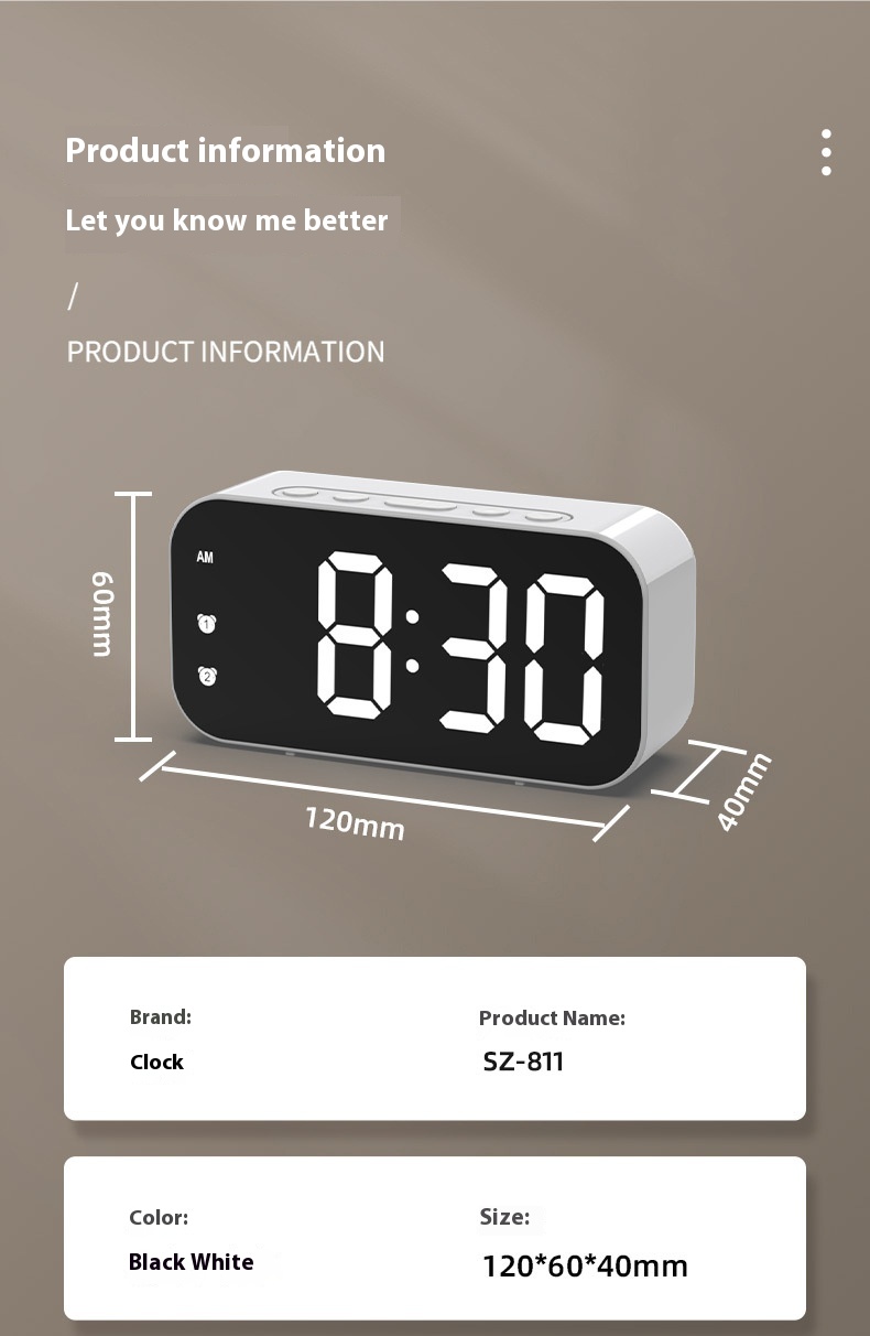 Title 2, Simple LED Electronic Alarm Clock Student Plug-...