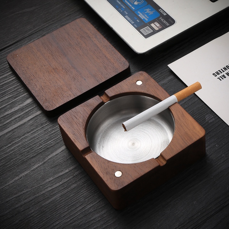 Title 8, Solid Wood Ashtray Creative And Slightly Luxury...