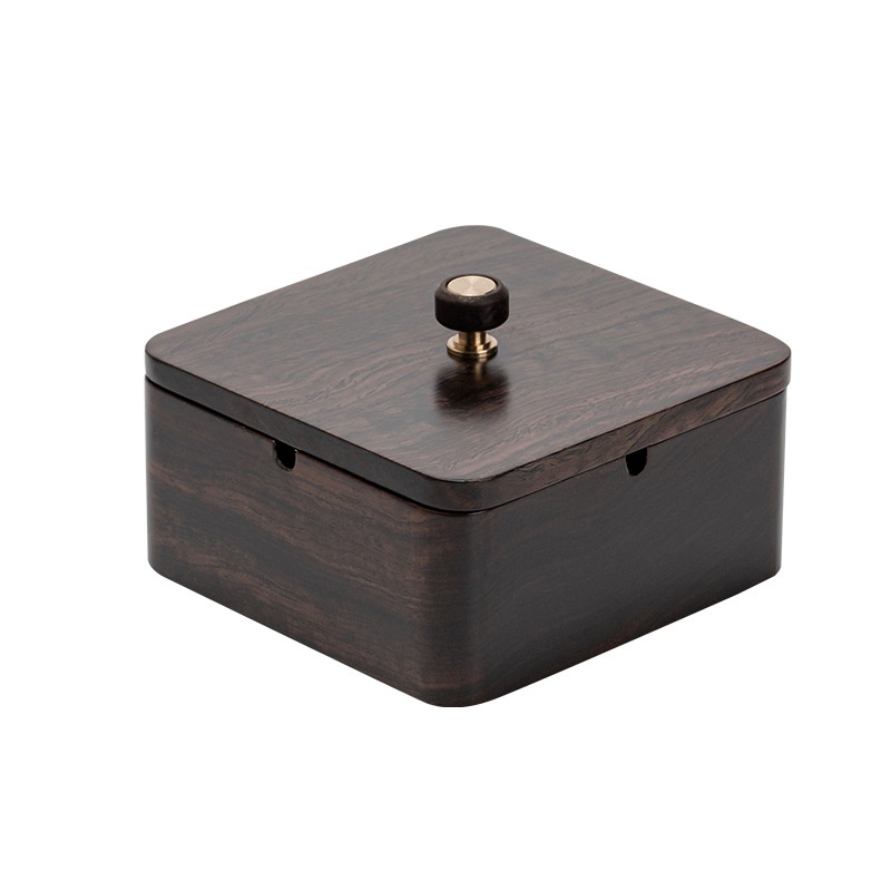 Title 4, Ebony Solid Wood Ashtray Large With Lid