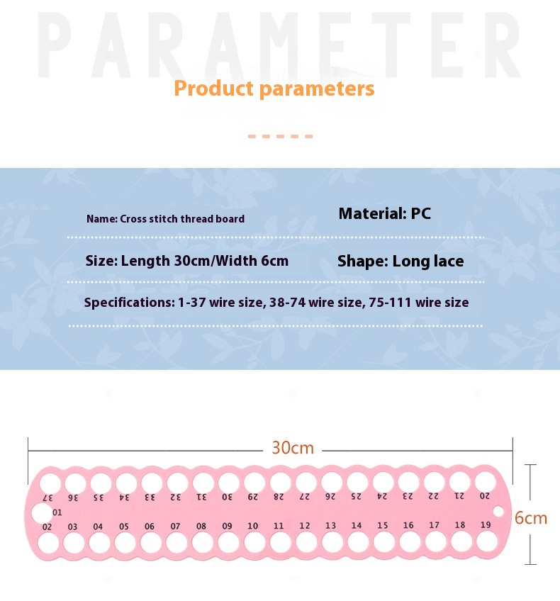 Title 1, Cross Thickened Plastic Threading Board Embroid...