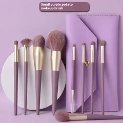 Makeup Brush Suit Soft Hair Eye Shadow Powder Brush Beauty Tools - Purple 9Pcs With Brush Bag - View 1