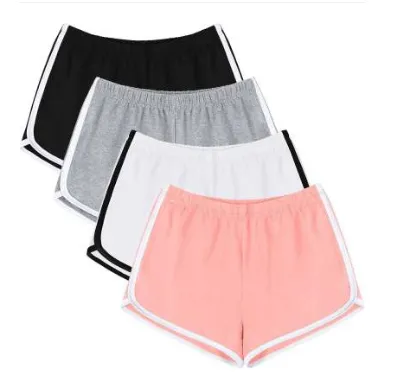 Four color optional cotton shorts female summer Korean version of the new ins wide leg loose solid color sports wear pants - Gray