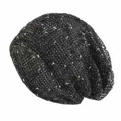 Cotton And Linen Breathable Mesh Dual-purpose Twist Woven Hat - Black - View 1