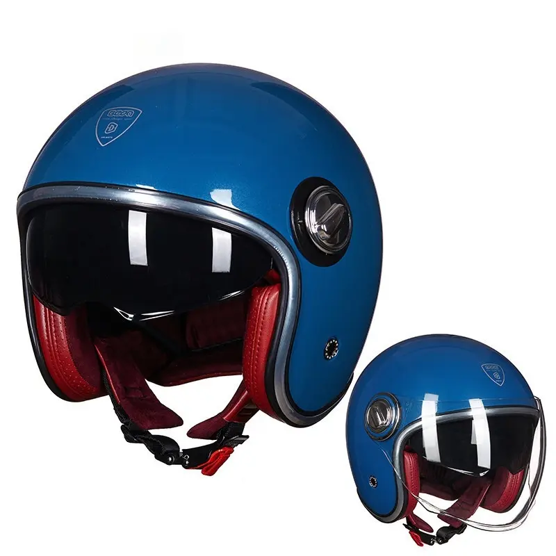 BEON Double Lens Motorcycle Helmet Men's And Women's Four Seasons Half Helmet Covered Electric Motorcycle Helmet