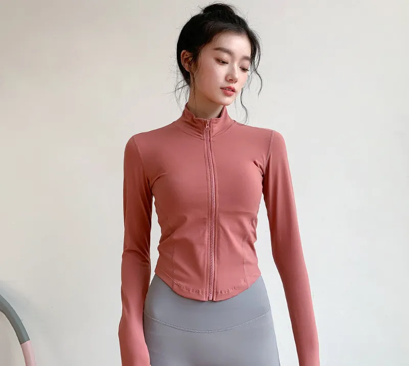 Women's Yoga Clothes Long Sleeve Sports Outdoor - Coral