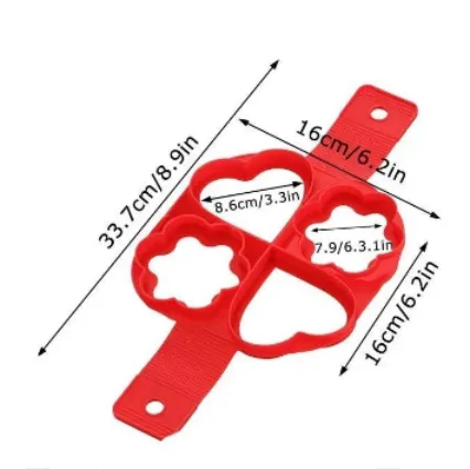 Silicone Non Stick Fantastic Egg Pancake Maker Ring Kitchen Baking Omelet Molds Flip Cooker Egg Ring Mold Love And Flowers - Shop at LoveMi