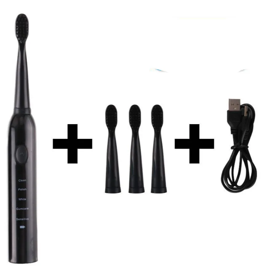 5 gears Electric Rechargeable Toothbrush - Black