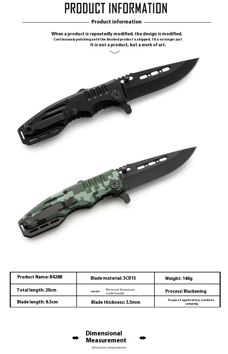 Title 8, Outdoor Knife Folding Knife High Hardness Campi...